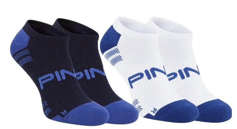 PING No-Show heren sokken (2 paar), navy/wit multi, EU 41-46 (UK 7-11)