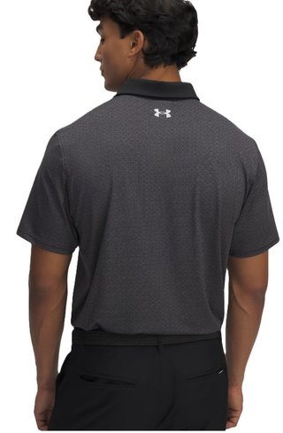 Under Armour T2G Printed heren polo, zwart/halo gray
