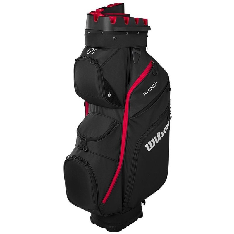 Wilson I Lock cart bag, zwart/rood