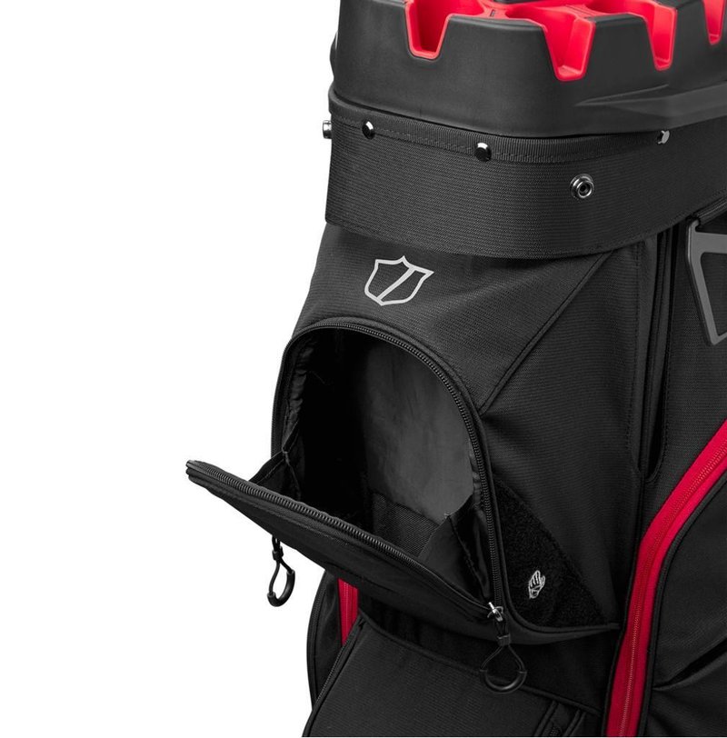 Wilson I Lock cart bag, zwart/rood