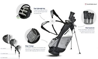 Masters GX1 Gts heren golfset, grafiet, + standtas, zwart/grijs/wit