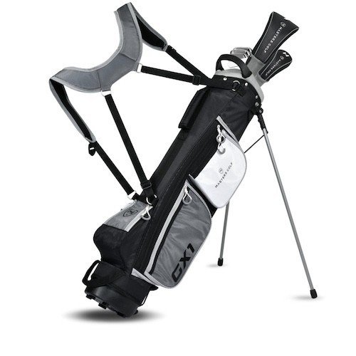 Masters GX1 Gts heren golf half set, grafiet + stand bag, zwart/grijs/wit