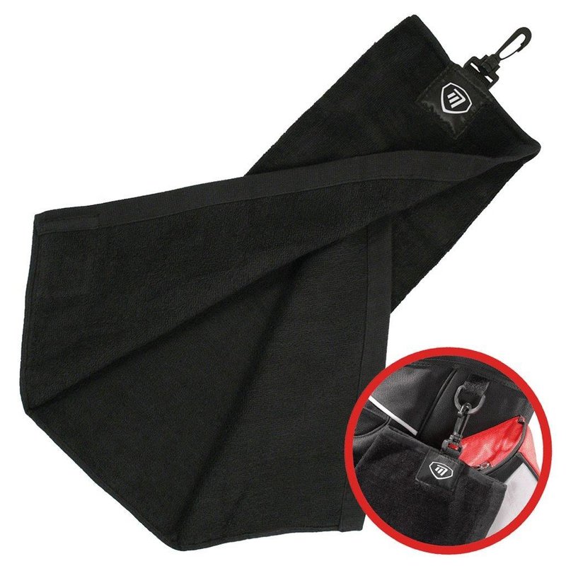 Masters Golf Masters Tri-Fold golfhanddoek, zwart