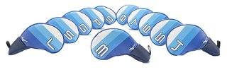 Mizuno Tour Iron Headcovers 2025, wit/blauw