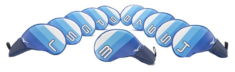 Mizuno Tour Iron Headcovers 2025, wit/blauw
