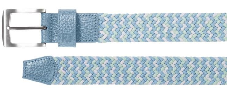 FootJoy Braided unisex riem, blauw/wit/pistache