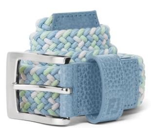 FootJoy Braided unisex riem, blauw/wit/pistache