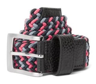 FootJoy Braided unisex riem, zwart/flint/hibiscus