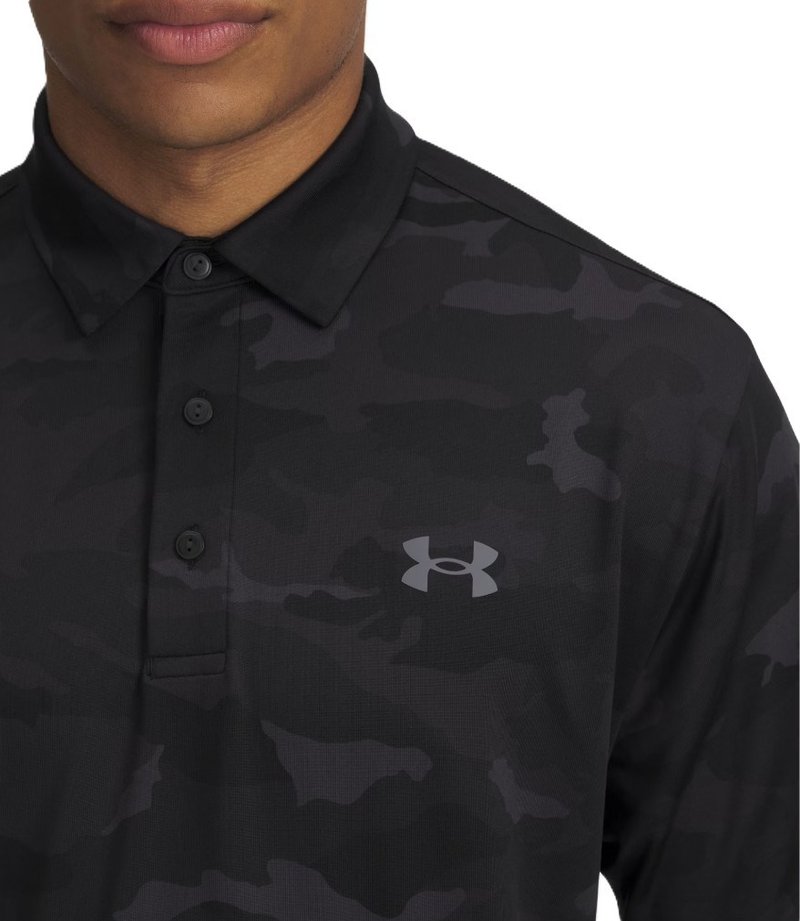 Under Armour Playoff 3.0 Printed heren polo, zwart