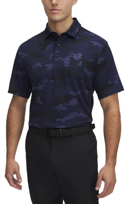 Under Armour Playoff 3.0 Printed heren polo, midnight navy/downpour grey