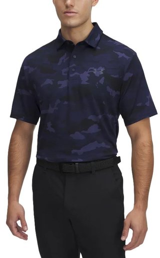 Under Armour Playoff 3.0 Printed heren polo, midnight navy/downpour grey