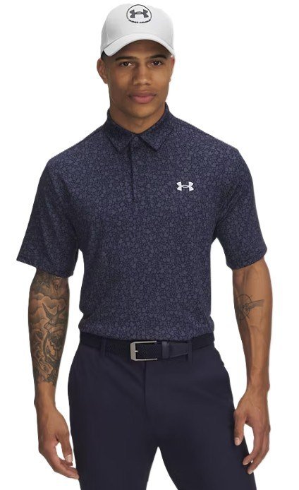 Under Armour Playoff 3.0 Printed heren polo, midnight navy/downpour grey2