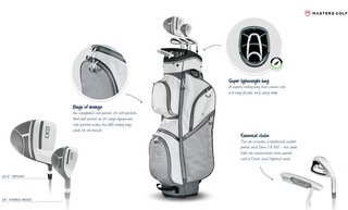 Masters GX1 ladies halve golfset, grafiet + cart bag