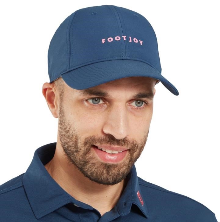 FootJoy Fashion heren golfpet, dark denim/pink lemonade