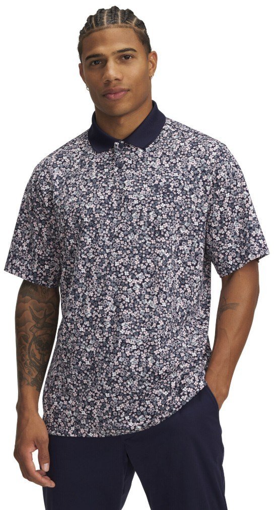 Under Armour Matchplay Printed heren polo, blauw/bloem