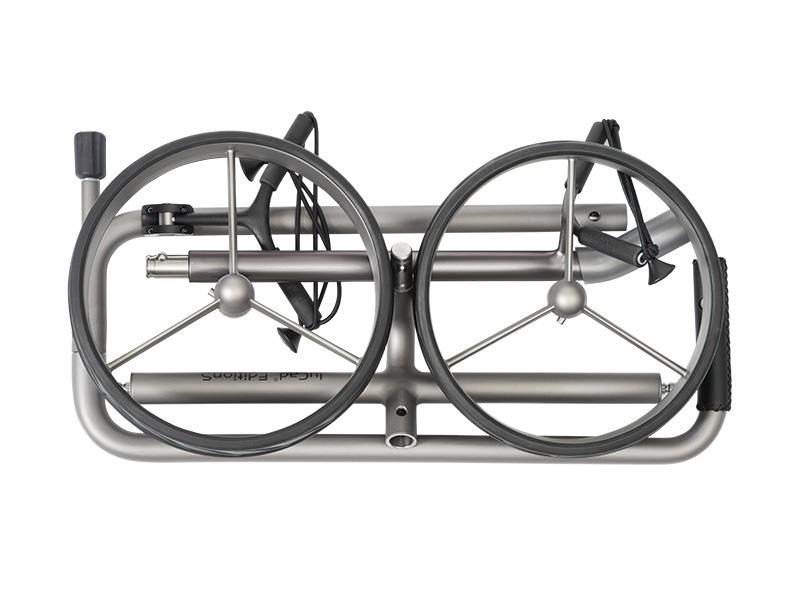 JuCad Edition S handmatige trolley met 2 wielen, aluminiumlegering + draagtas JTT, zilver
