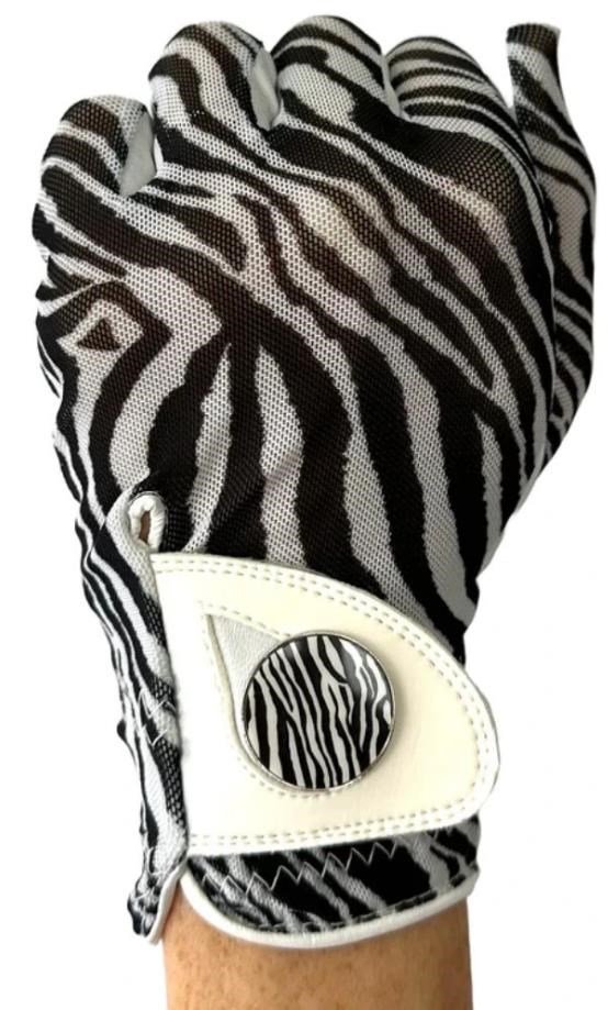 Best of Golf America Zebra dames golfhandschoen, wit/zwart