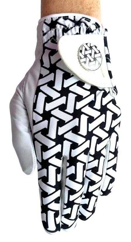 Best of Golf America Check dames golfhandschoen, wit/zwart