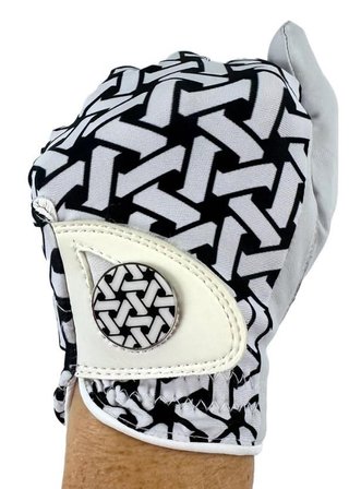 Best of Golf America Check dames golfhandschoen, wit/zwart