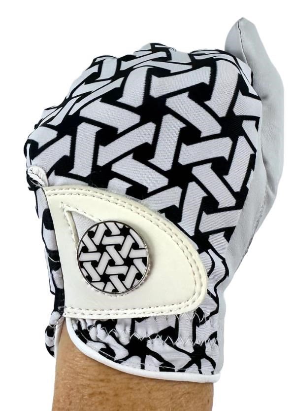 Best of Golf America Check dames golfhandschoen, wit/zwart