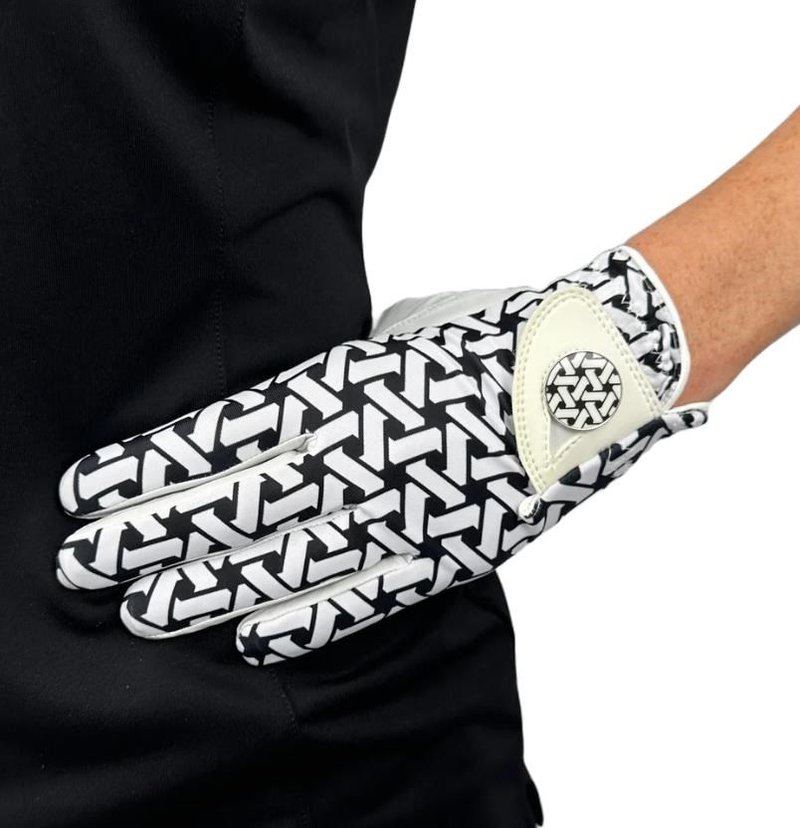 Best of Golf America Check dames golfhandschoen, wit/zwart