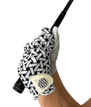 Best of Golf America Check dames golfhandschoen, wit/zwart