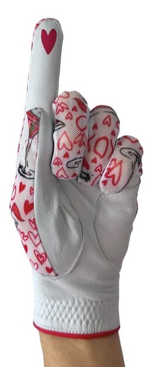 Best of Golf America XOXO dameshandschoen, roze/wit