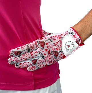 Best of Golf America XOXO dameshandschoen, roze/wit