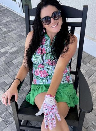 Best of Golf America XOXO dameshandschoen, roze/wit