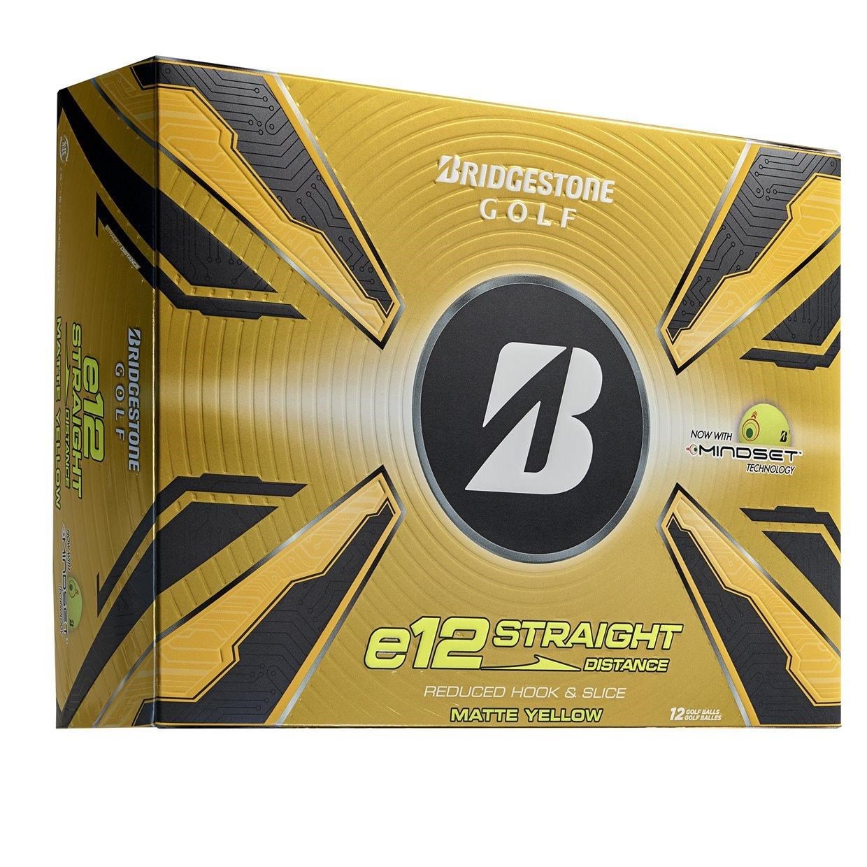Bridgestone e12 Straight MindSet golfballen, mat geel