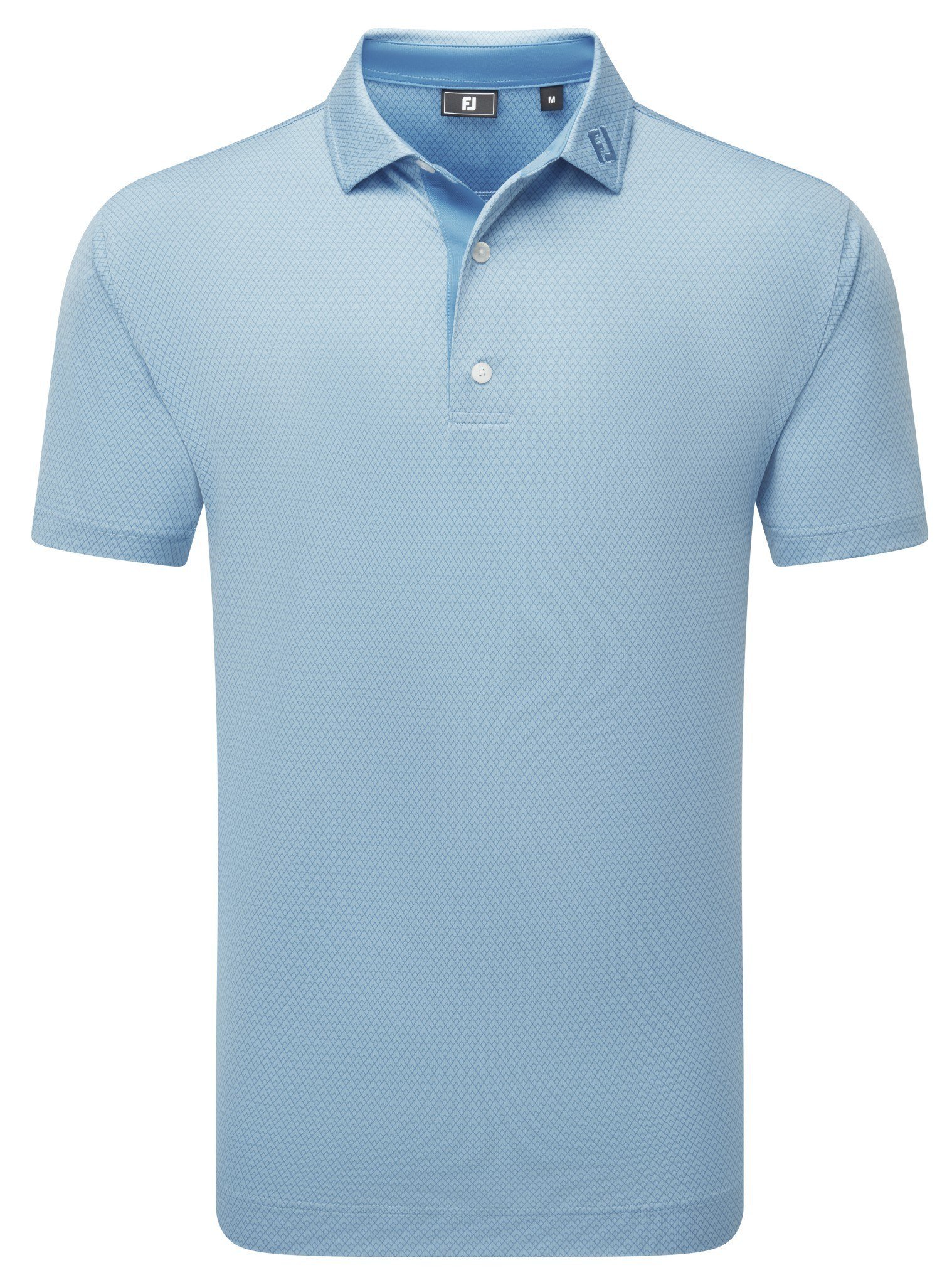 FootJoy Deco Diamond Print heren polo, air blue/high tide