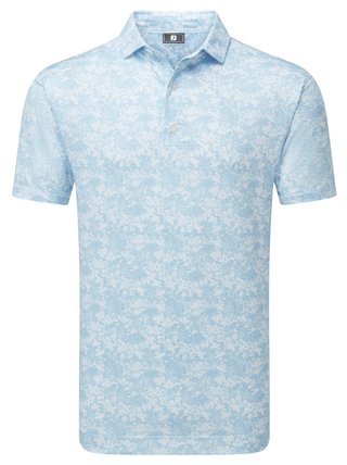 FootJoy GARDEN PRINT heren polo, air blue
