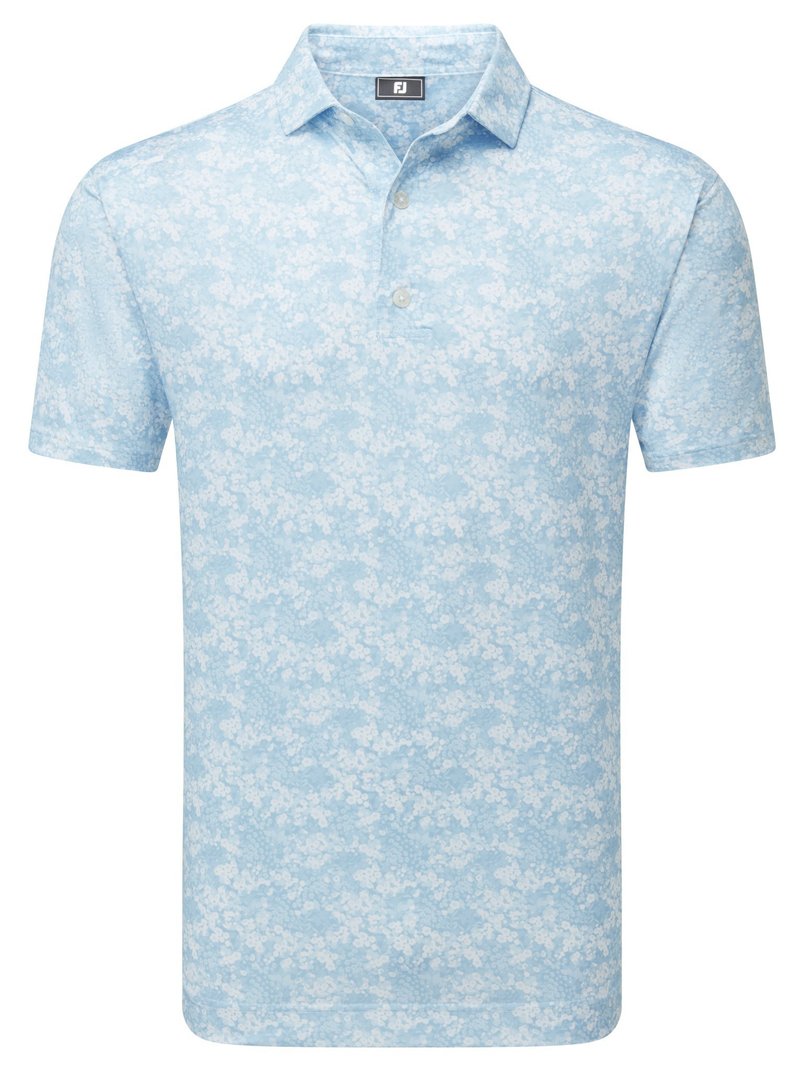 FootJoy GARDEN PRINT heren polo, air blue