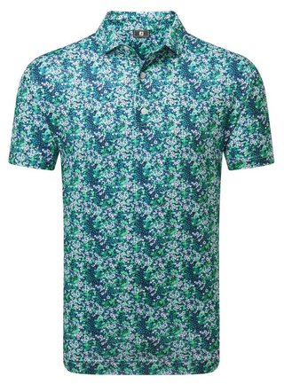 FootJoy Garden Print Lisle heren polo, navy