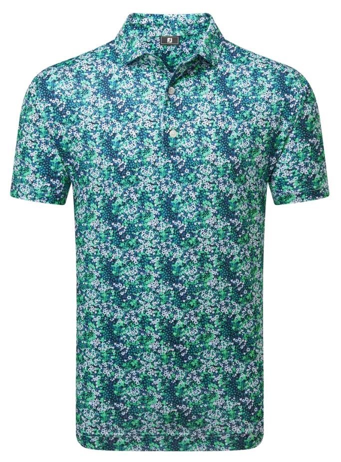FootJoy Garden Print Lisle heren polo, navy