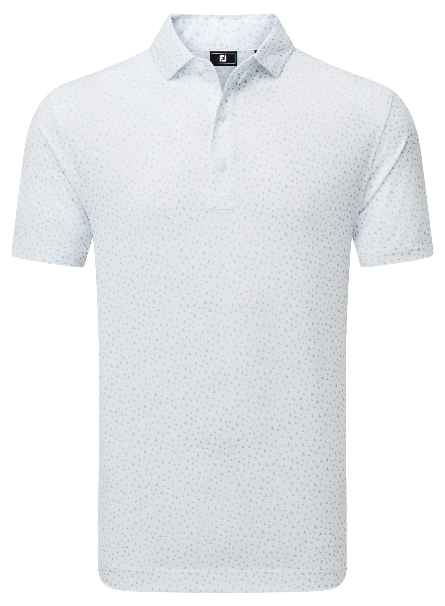 FootJoy BIRD PRINT heren polo, wit/air blue