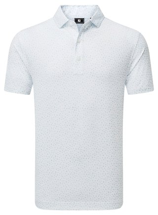 FootJoy BIRD PRINT heren polo, wit/air blue