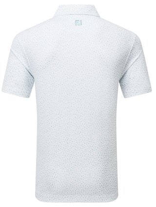 FootJoy BIRD PRINT heren polo, wit/air blue