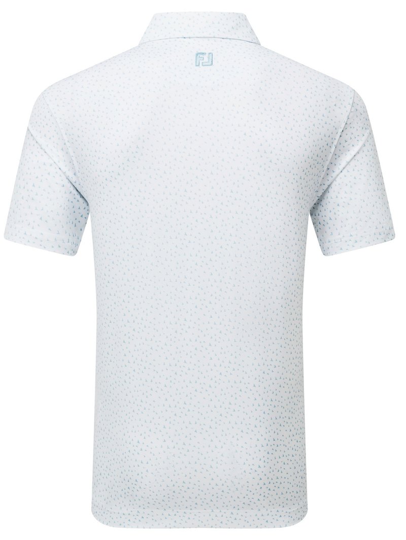 FootJoy BIRD PRINT heren polo, wit/air blue
