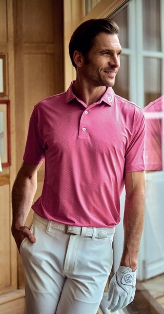 FootJoy Abacus Print heren polo, magenta
