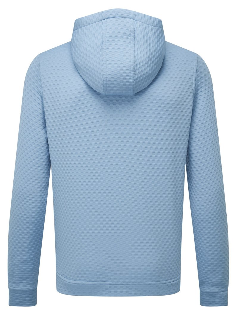 FootJoy Textured Knit Hoodie heren sweatshirt, air blue