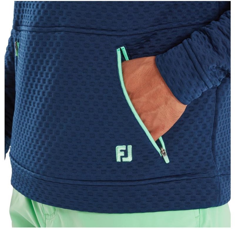 FootJoy Textured Knit Hoodie heren sweatshirt, navy