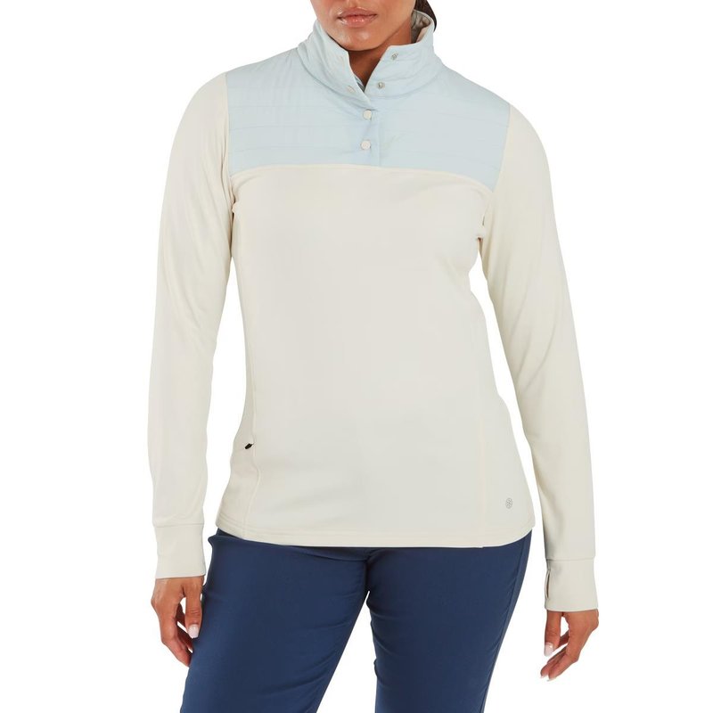 FootJoy ThermoSeries Hybrid Popover dames sweatshirt, off white/ice blue