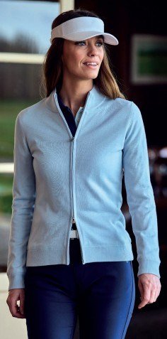 FootJoy Drirelease Full-Zip Lined dames sweater, ice blue