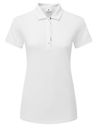 FootJoy JAQUARD STRIPE dames polo, wit/navy/emerald