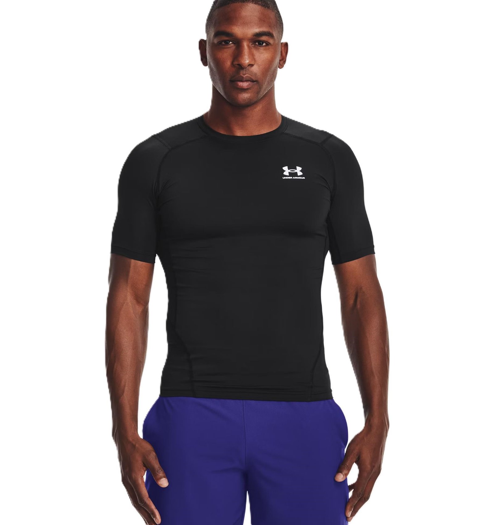 Under Armour HeatGear heren compressieshirt, zwart/wit