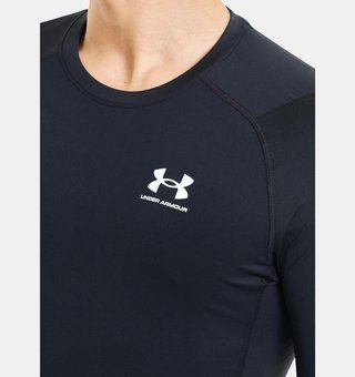 Under Armour HeatGear heren compressieshirt, zwart/wit