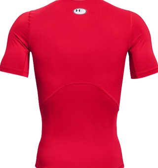 Under Armour HeatGear heren compressieshirt, rood/wit