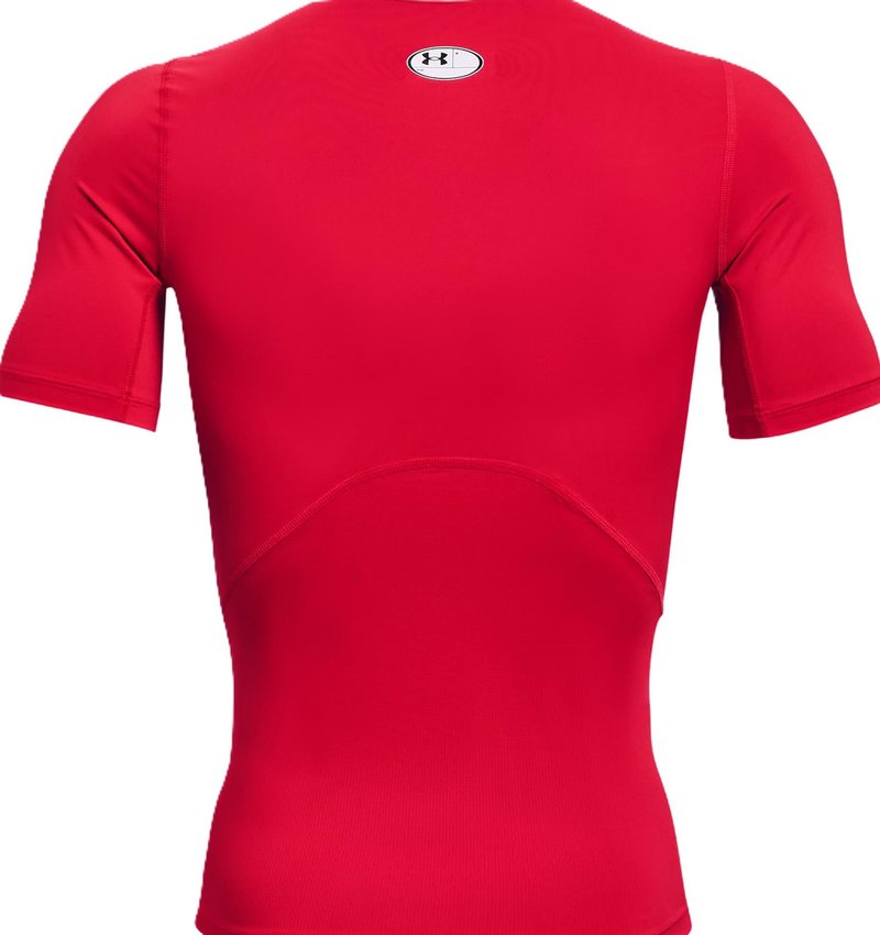 Under Armour HeatGear heren compressieshirt, rood/wit