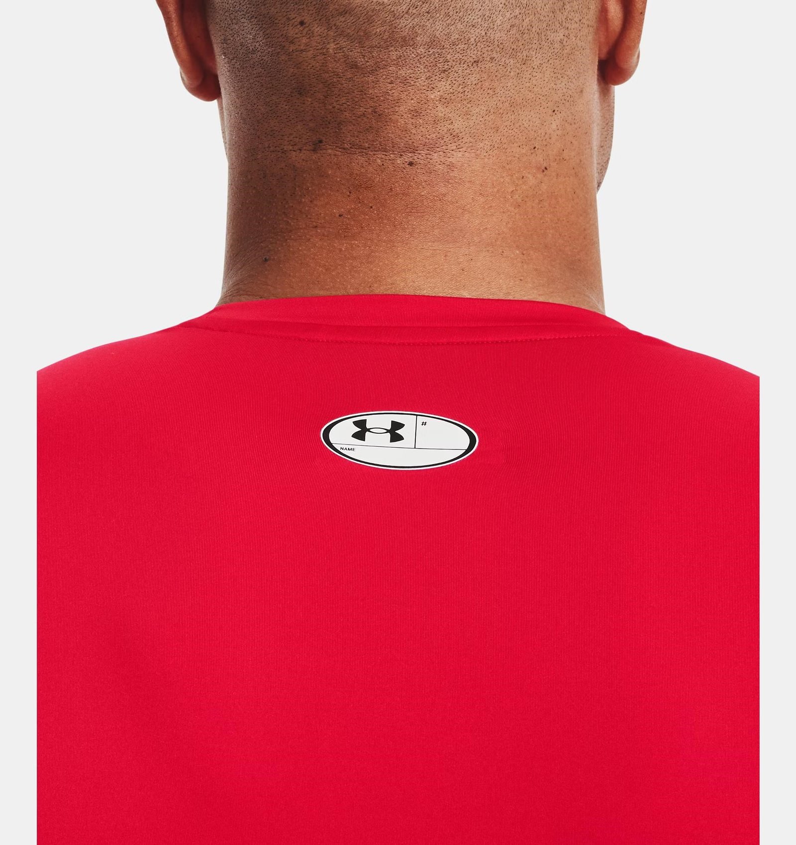 Under Armour HeatGear heren compressieshirt, rood/wit